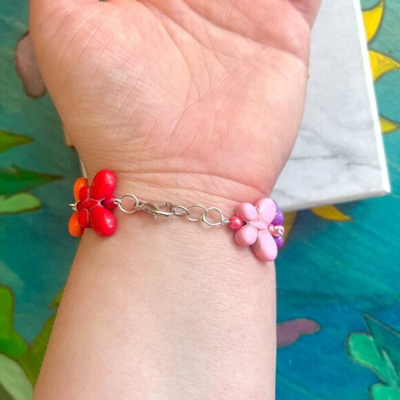 Rainbow Butterfly Charm Bracelet - Picture 2 of 7